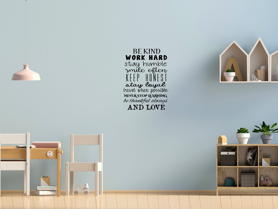Motivational Inspirational Wall Decal Be Kind Wall Decal Quote Etsy