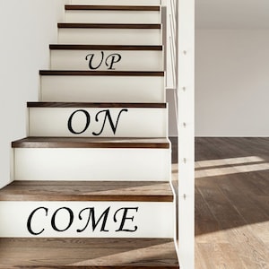 Stair Riser Decals - Peel and Stick Adhesive Stair Stickers - Vinyl Decals For Stairs - Stairs Letterings - Removeable Decals For Stairs