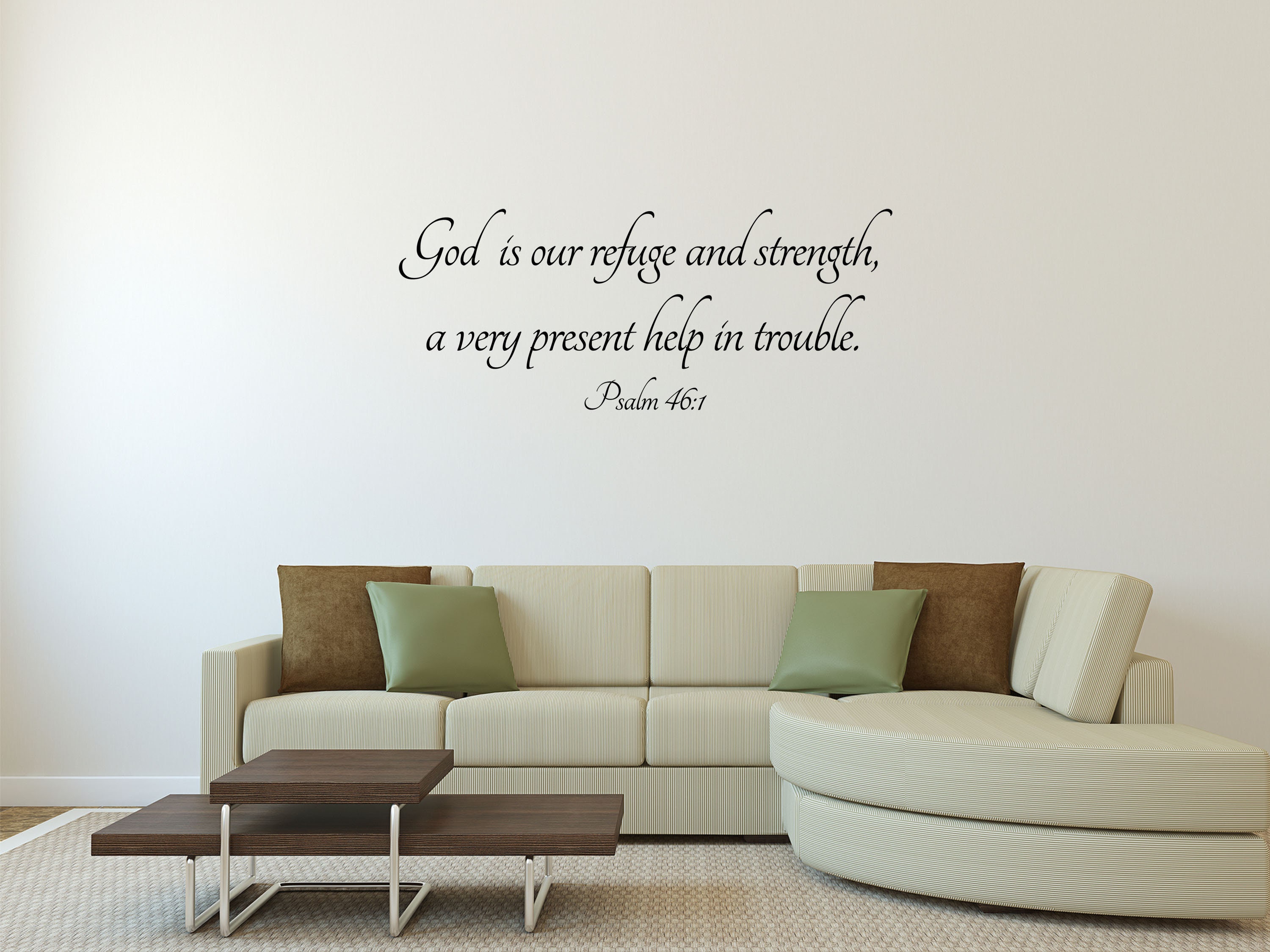 Psalm 46:1 Scripture Wall Decal - Bible Scripture Decal - Christian ...