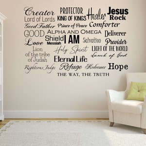 Names Of God Decal Quote And He Shall Be Called I AM Sign Gods Name Sign God Sign Bible Verse Word Of God Scripture Decal Gift image 7