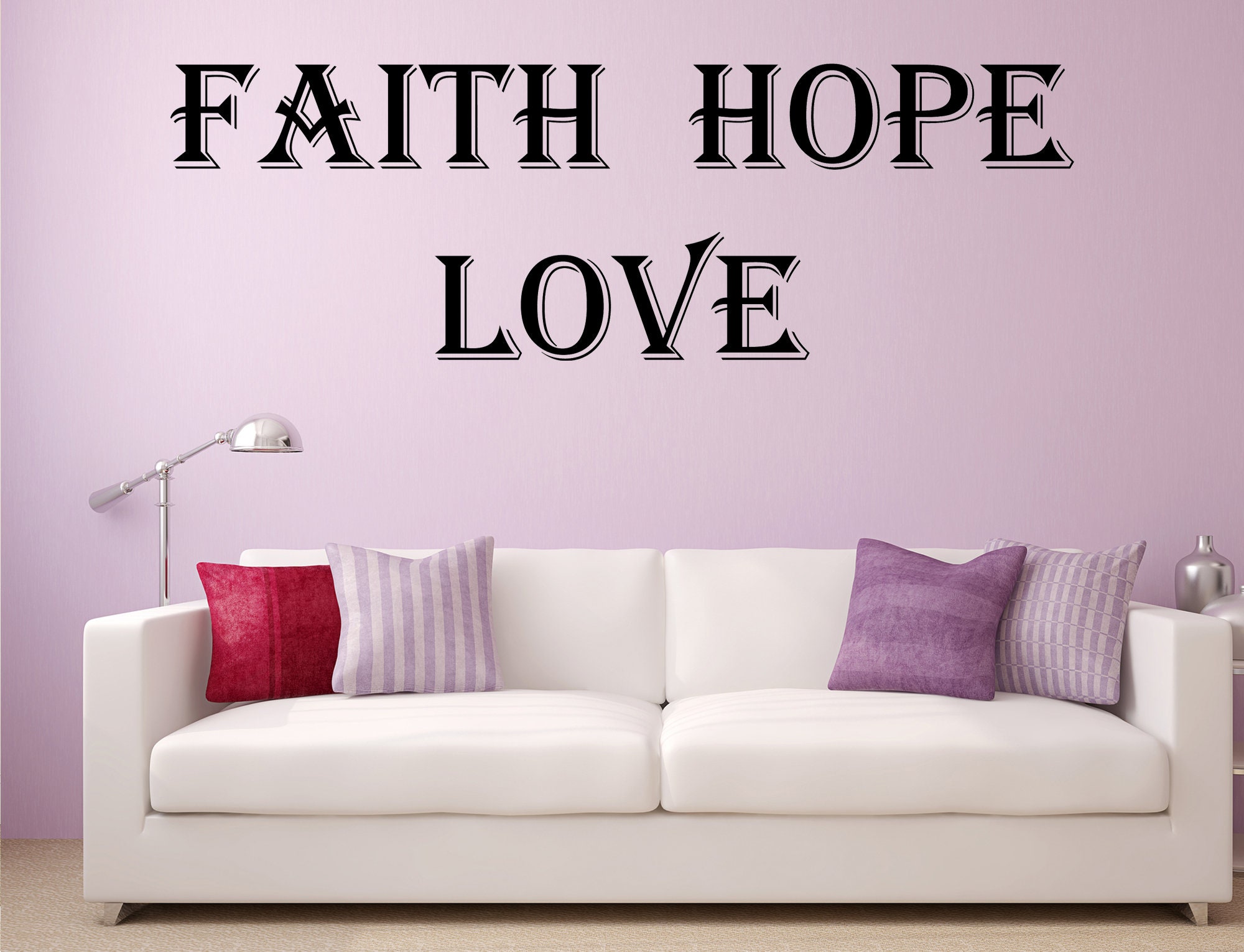 Faith Hope Love Decal Christian Wall Decor Home Decor Etsy