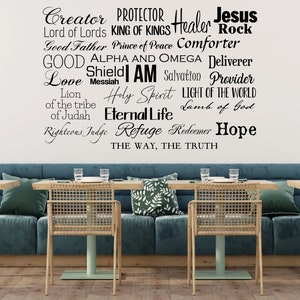 Names Of God Decal Quote And He Shall Be Called I AM Sign Gods Name Sign God Sign Bible Verse Word Of God Scripture Decal Gift image 3