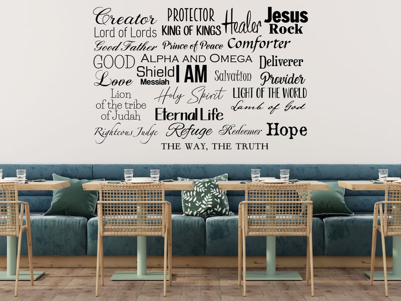 Names Of God Decal Quote And He Shall Be Called I AM Sign Gods Name Sign God Sign Bible Verse Word Of God Scripture Decal Gift image 3