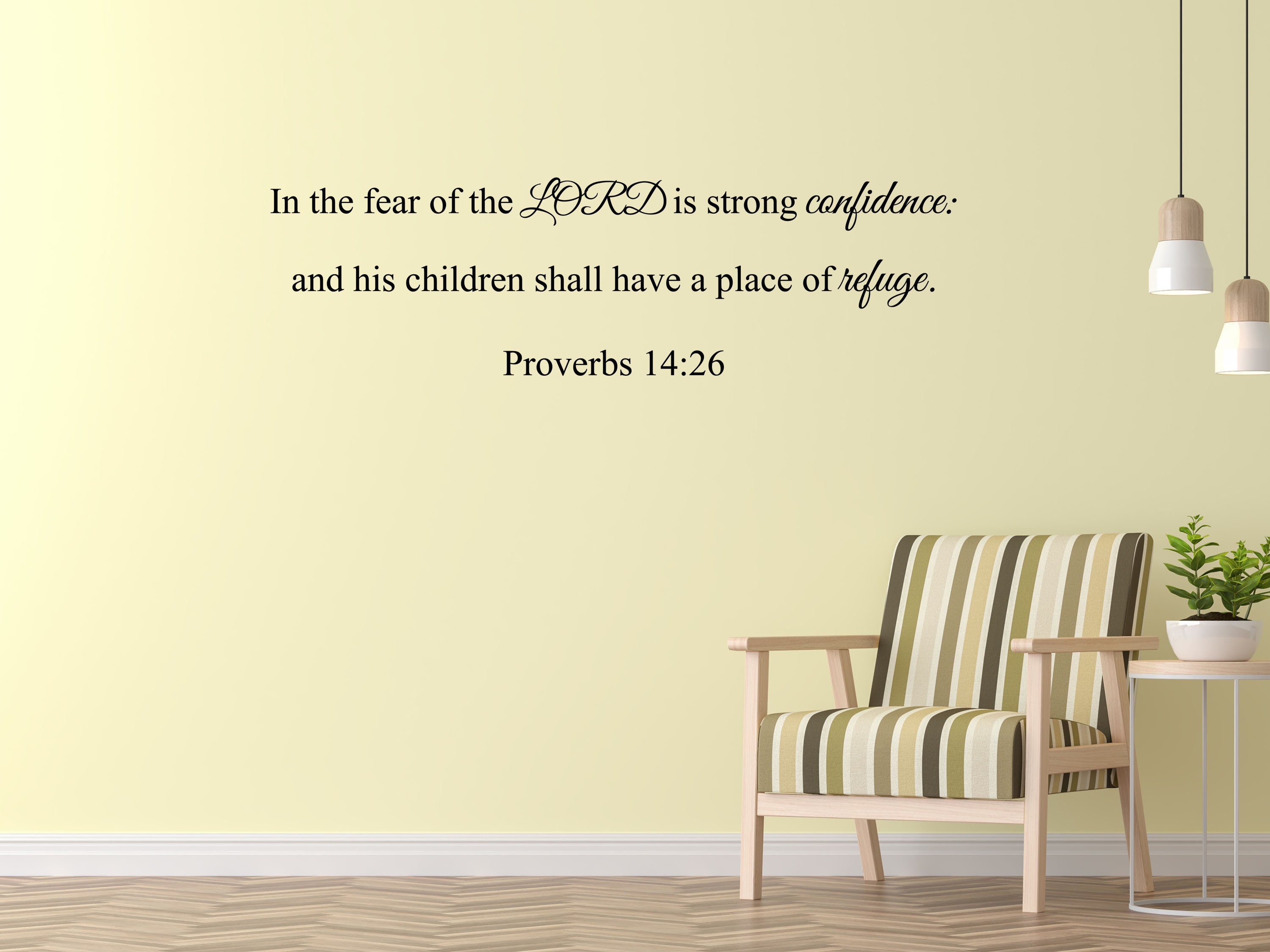 Proverbs 14 26 Kjv Bible Verse Wall Decal Bible Wall Art Etsy