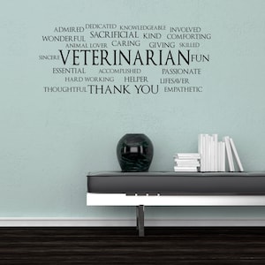 Veterinarian Wall Decal - Vet Wall Art - Veterinarian Décor - Vet Vinyl Wall Decal - Veterinarian Word Cloud