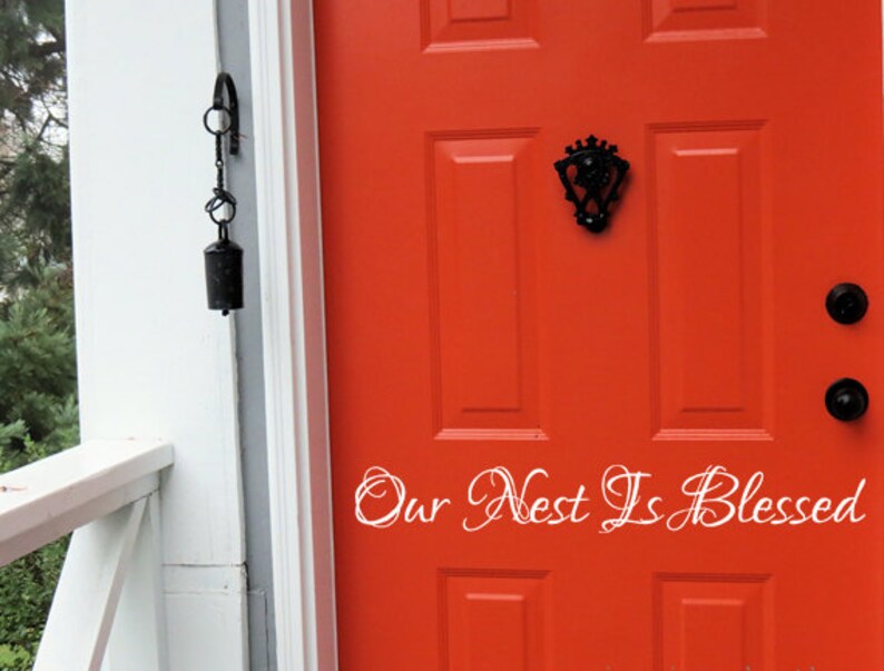 Our Nest Is Blessed Vinyl Decal Entryway Decor Front Door Decal Vinyl Door Decals Vinyl Wall Art, Door Vinyl
