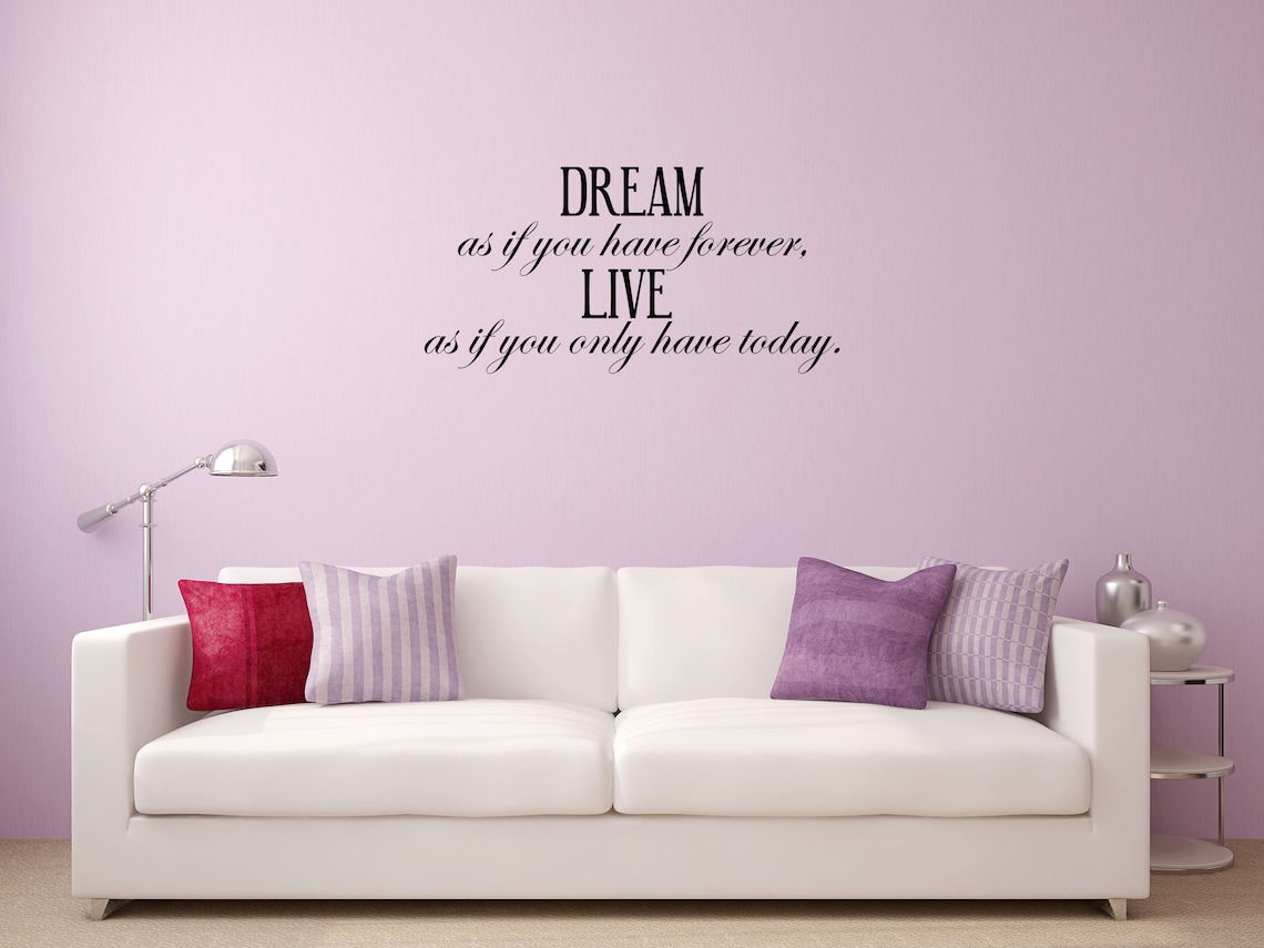 DREAM Vinyl Wall Decal Dream as If Wall Quote Living Room Etsy