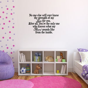 A Mother's Love Wall Decal Nursery Wall Decal Quote Baby Wall Art Nursery Wall Quotes Baby Strength of My Love Nursery Wall Gift image 2