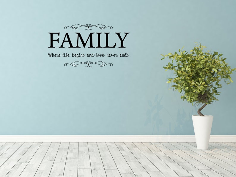 Family Where Life Begins Wall Decal the Family Vinyl Wall - Etsy
