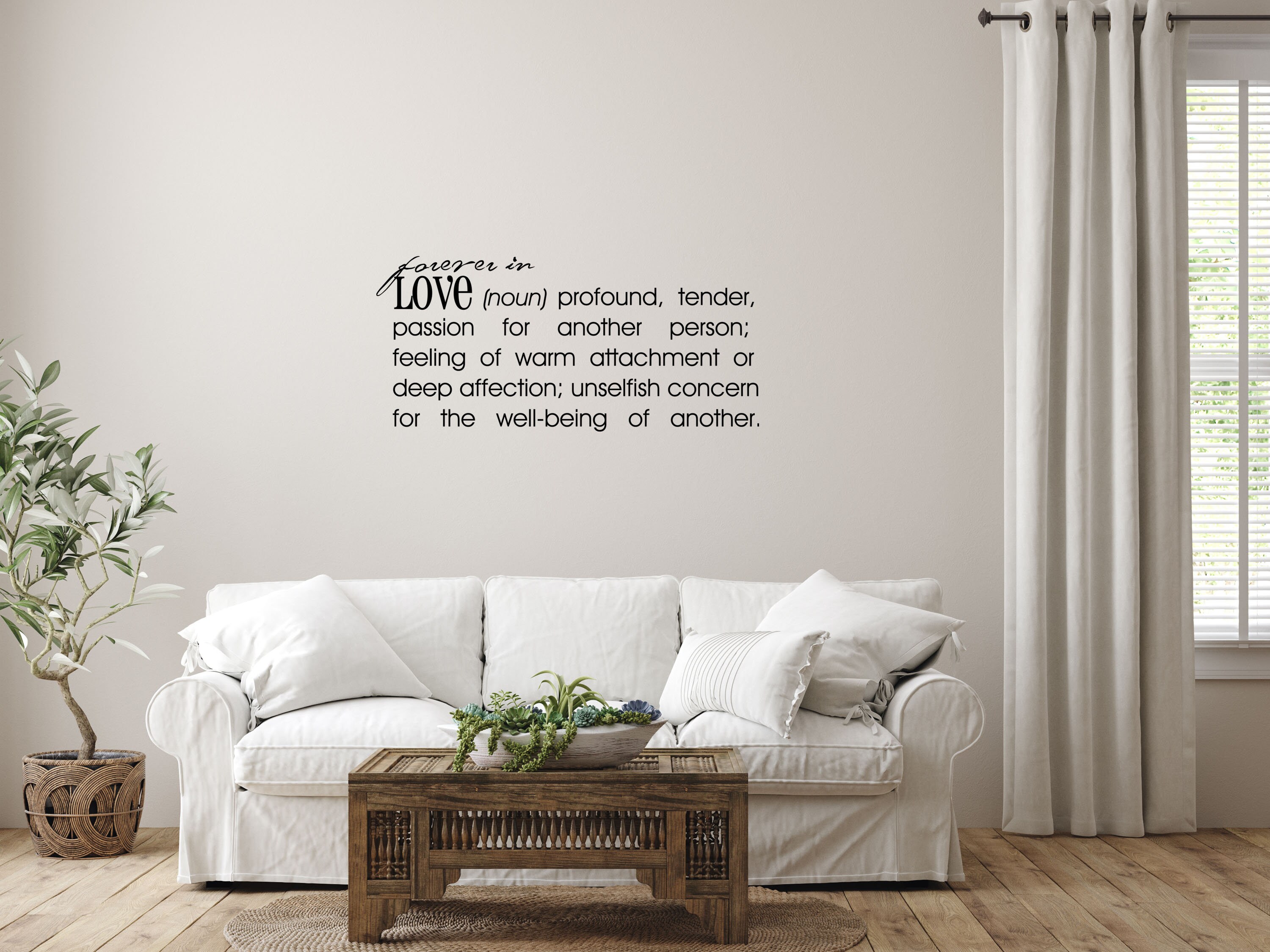 Forever in Love Decal Wall Decal - Bedroom Wall Decal - Love Definition ...