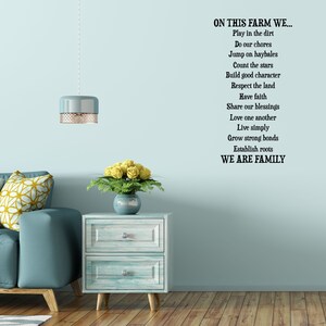 On This Farm Wall Decal Quote - Farming Wall Sticker - Living Room Wall Quote - Inspirational Wall Decal - Motivational Wall Decal  Sticker