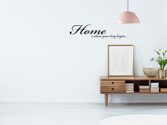 Home where the story begins vinyl wall  decal words 