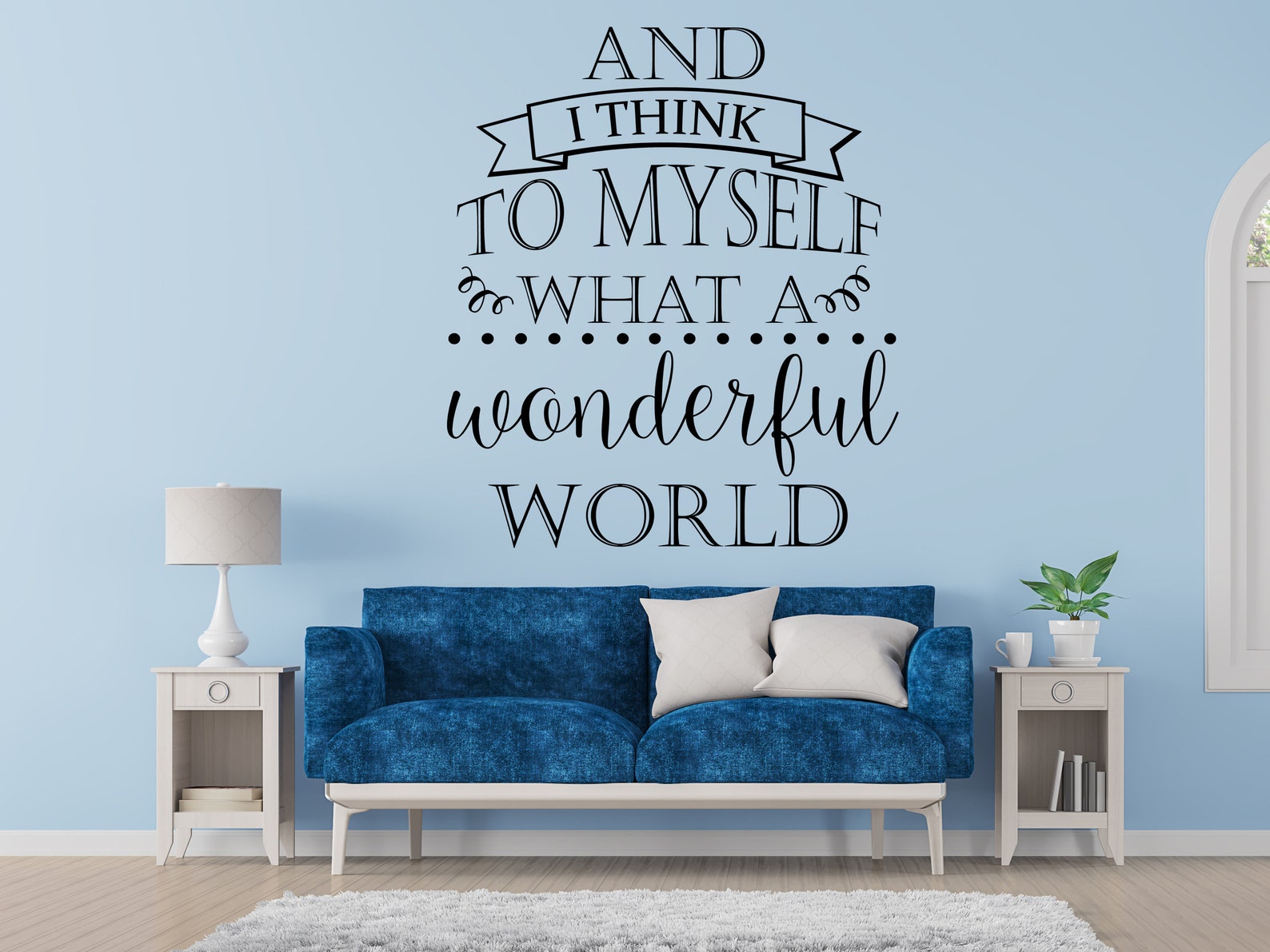 What A Wonderful World Vinyl Wall Decal Living Room Wall | Etsy