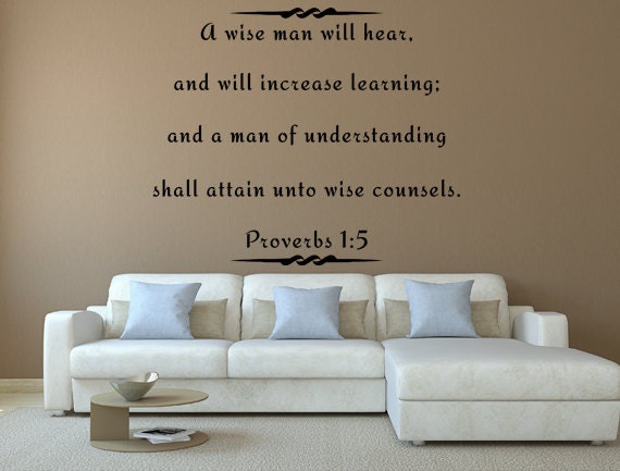 proverbs 1:5 wall decal custom wall decals custom vinyl decal | etsy