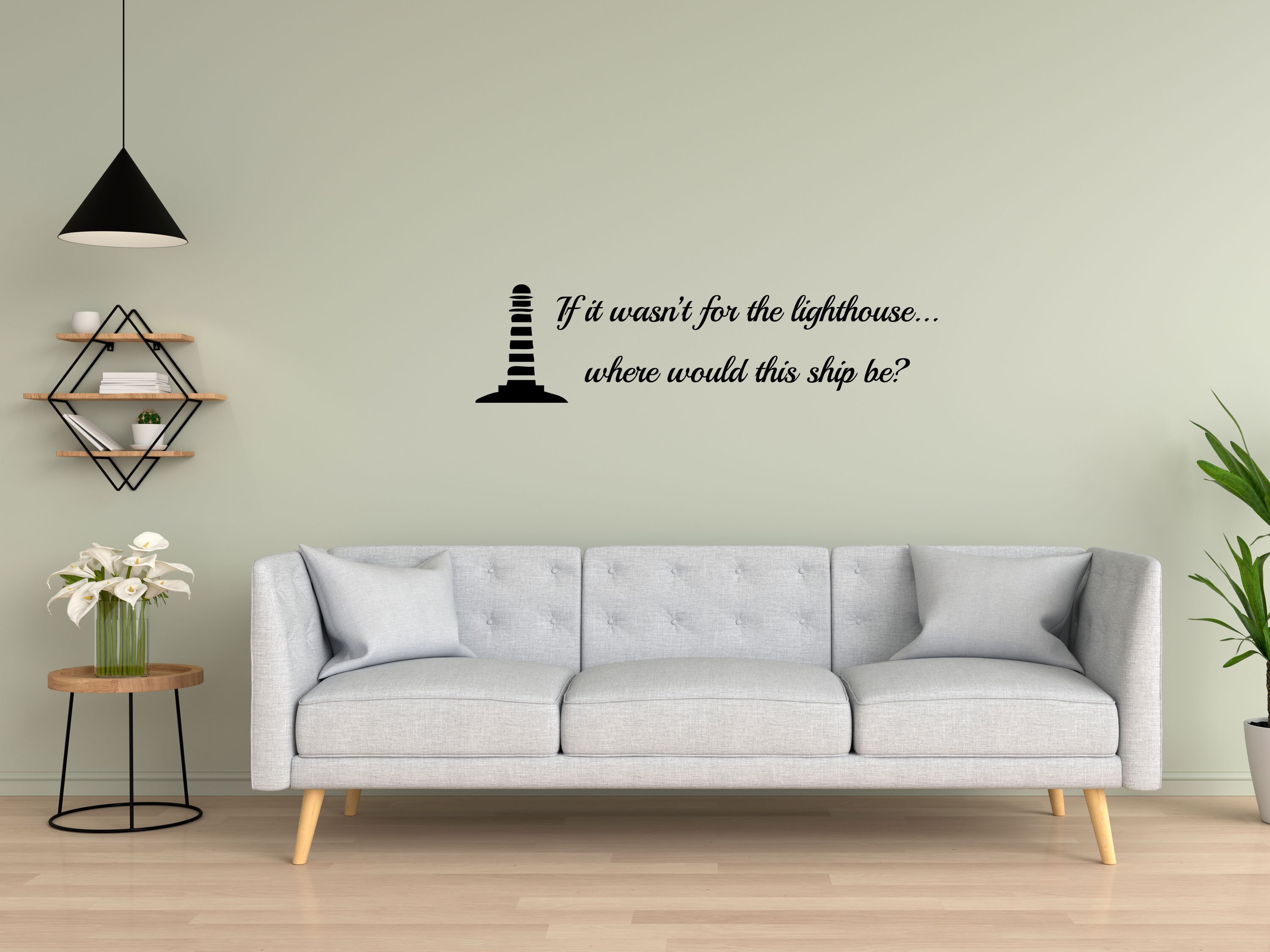 Jesus Is The Lighthouse Vinyl Wall Decal - Lighthouse Decal Handmade - Vinyl Wall Art Sign - Vinyl Lettering Lighthouse - Living Room Quote