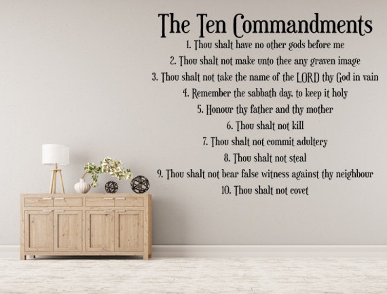 The Ten Commandments Vinyl Wall Decal Kitchen 10 Art