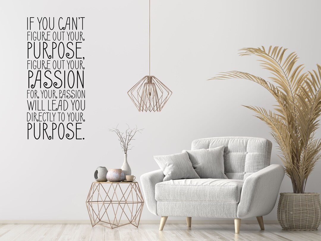 Purpose and Passion Vinyl Wall Decal - Inspirational Quote - Etsy