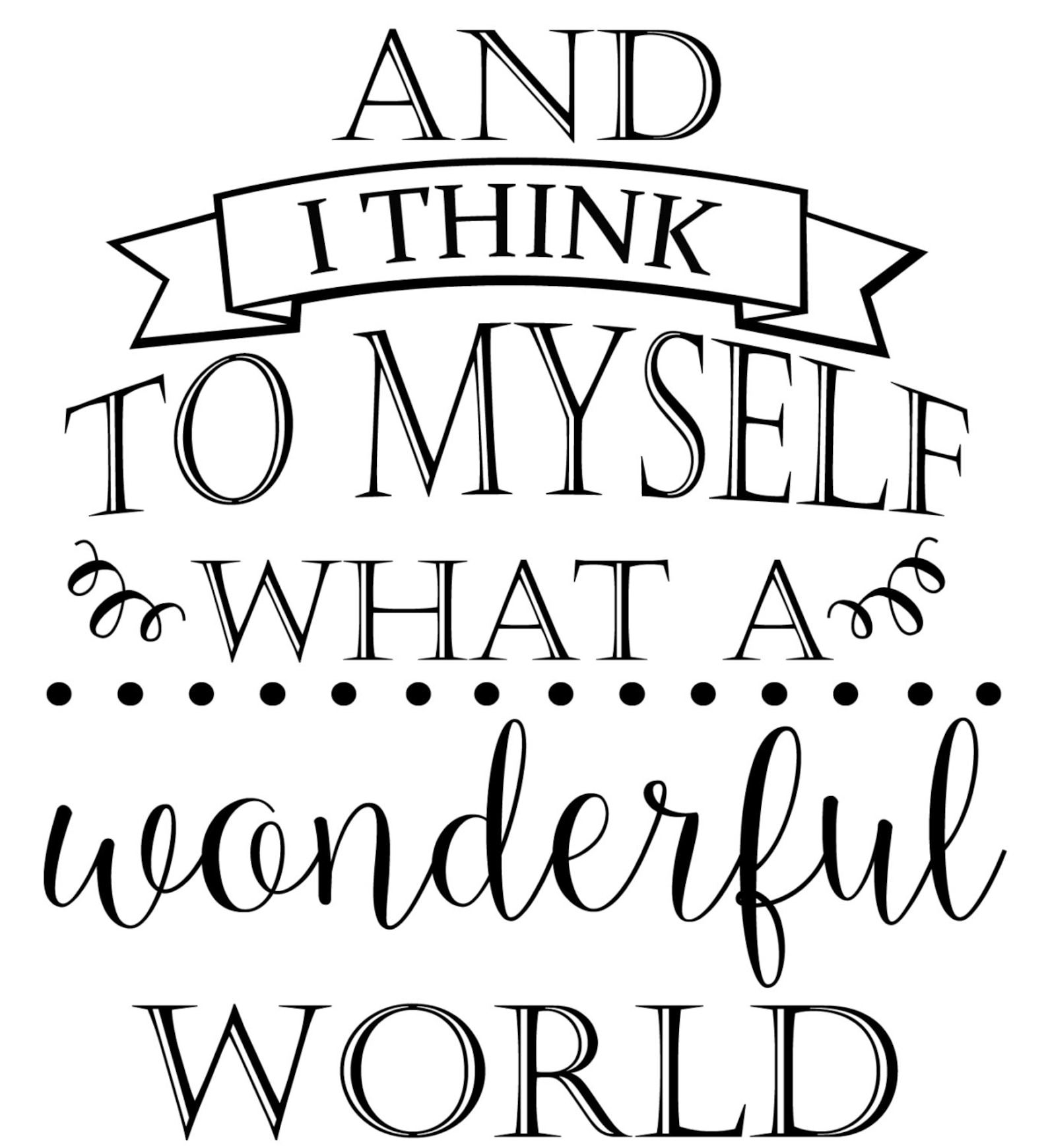 What A Wonderful World Vinyl Wall Decal Handmade Vinyl Wall Etsy