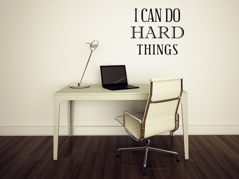 I Can Do Hard Things Vinyl Wall Decal Motivational Decal Sign Inspirational Quote Decal Custom Wall Sticker Saying Bedroom Sticker image 1