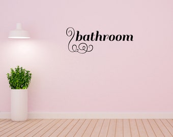 Bathroom Vinyl Wall Decal Removable Sign Sticker Home Decor Powder Room Toilet Quote Funny Farmhouse Guest Bathroom Wall Art Gift Decor