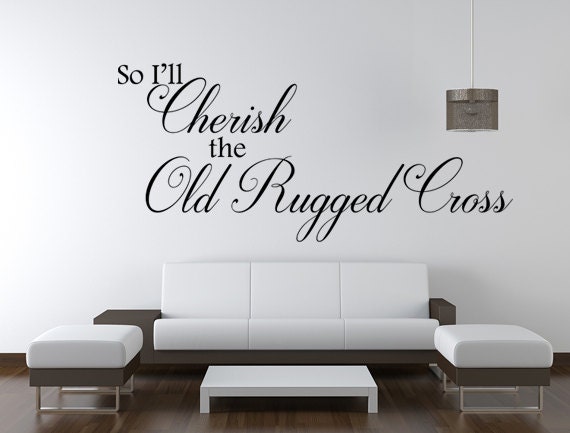 so i'll cherish the old rugged cross vinyl wall decal | etsy