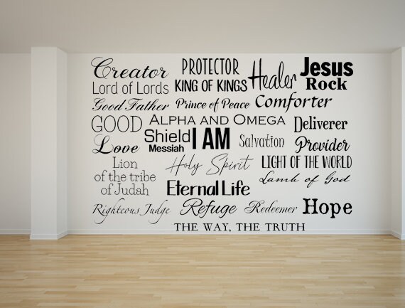 Names Of God Decal Quote And He Shall Be Called I Am Sign Etsy