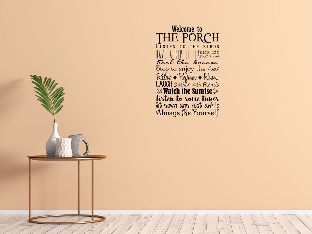 to the Porch Vinyl Wall Decal Porch Rules Decal Porch Rules