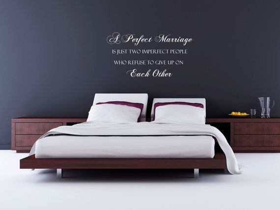 Marriage Quote Vinyl Wall Decal Bedroom Wall Lettering Wedding Gift Anniversary Love Sticker Home Decor Couples Room Romantic Wall Art