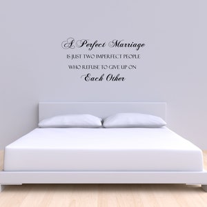 A Perfect Marriage Vinyl Wall Decal Décor - Wedding Gift - Anniversary  Gift - Bedroom Decal - Living Room Decal - Marriage Wall Quote Vinyl