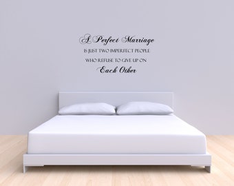 A Perfect Marriage Vinyl Wall Decal Décor - Wedding Gift - Anniversary  Gift - Bedroom Decal - Living Room Decal - Marriage Wall Quote Vinyl