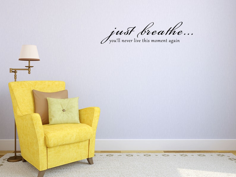 Just Breathe Vinyl Quote for Inspiration Wall Art Decal Etsy