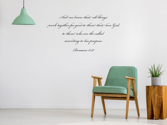 Romans 8:28 bible verse vinly wall decal sticker decor Romans 8:28 bible verse vinly wall decal sticker decor