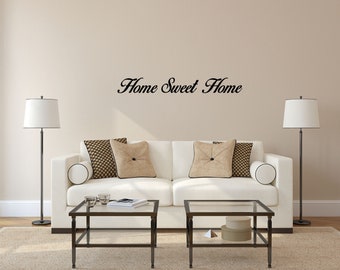 Home Sweet Home Wall Decal Quote - Living Room Decal - Home Sticker - Family Room Decal - Wall Lettering Quote - Wall Words - Removeable