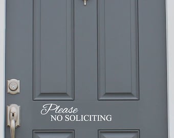 No Soliciting Vinyl Decal - Front Door Sign