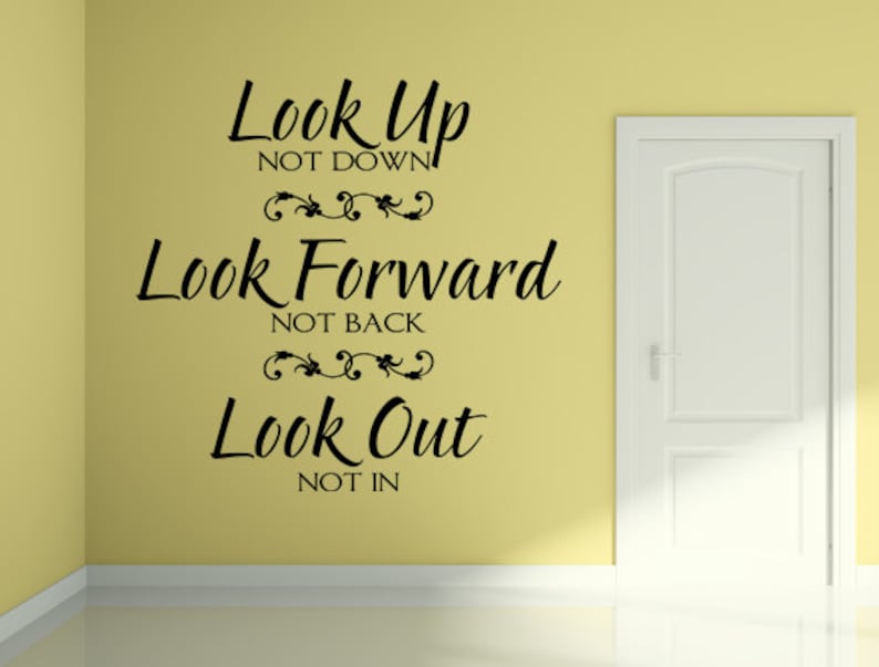 look up not down decal wall decal custom wall custom quote | etsy