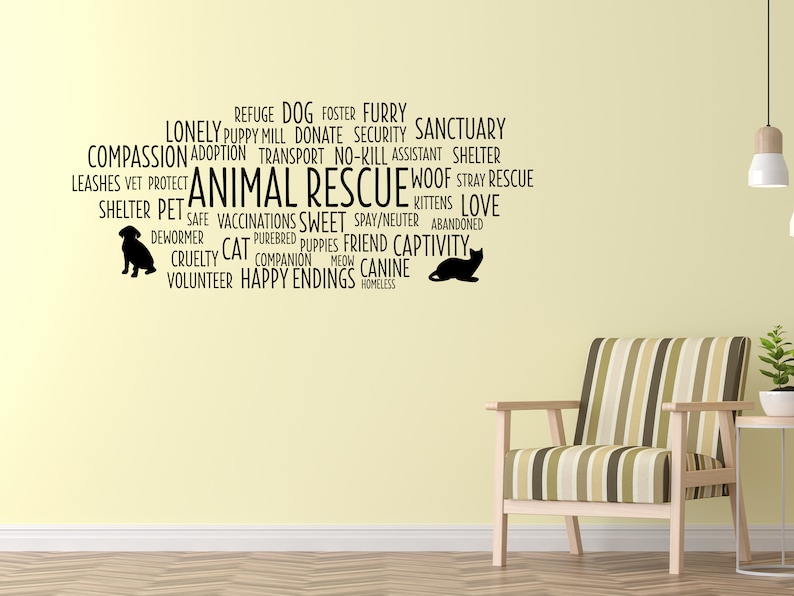 Peut inclure: Un nuage de mots noir et blanc avec les mots "Animal Rescue" au centre. Les mots sont dispos&eacute;s en cercle autour des mots du centre. Les mots sont tous li&eacute;s au sauvetage des animaux, tels que "refuge", "animal de compagnie", "s&ucirc;r", "vaccinations", "doux", "errant", "amour", "compassion", "donner", "b&eacute;n&eacute;vole", "heureux d&eacute;nouement", "sans abri", "cruaut&eacute;", "captivit&eacute;", "ami", "chiots", "pur-sang", "chat", "chien", "foyer", "poilu", "sanctuaire", "s&eacute;curit&eacute;", "assistant", "aboiement", "laisses", "v&eacute;t&eacute;rinaire", "prot&eacute;ger", "vermifuge", "chatons", "abandonn&eacute;", "compagnon", "miaou", "canin", "transport", "sans euthanasie", "&eacute;levage de chiots", "refuge".