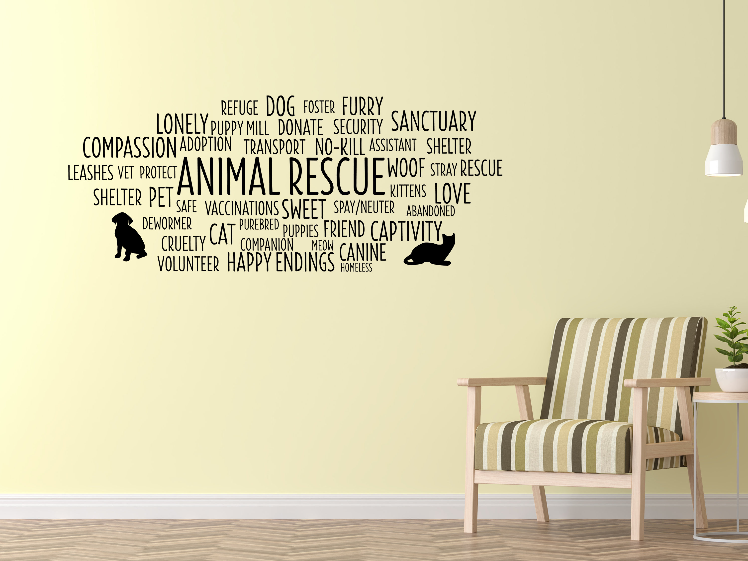 Animal Rescue Word Cloud Vinyl Wall Decal: Shelter Support - Etsy, image size:3000x2250