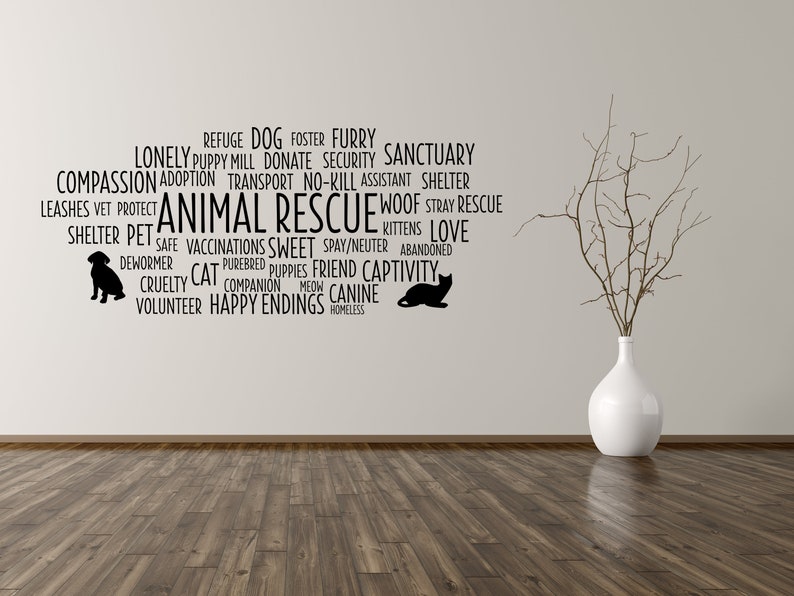 Peut inclure: Un nuage de mots noir et blanc avec les mots "Animal Rescue" au centre. Les mots sont dispos&eacute;s en cercle autour des mots du centre. Les mots incluent "refuge", "chien", "foyer", "poilu", "seul", "chiot", "moulin", "donner", "s&eacute;curit&eacute;", "sanctuaire", "compassion", "adoption", "transport", "sans euthanasie", "assistant", "abri", "laisses", "v&eacute;t&eacute;rinaire", "prot&eacute;ger", "aboiement", "errant", "sauvetage", "chatons", "amour", "abri", "animal de compagnie", "s&ucirc;r", "vaccinations", "doux", "st&eacute;rilisation/castration", "abandonn&eacute;", "vermifuge", "cruaut&eacute;", "chat", "pur-sang", "chiots", "ami", "captivit&eacute;", "compagnon", "miaou", "canin", "b&eacute;n&eacute;vole", "heureux", "fins", "sans abri".