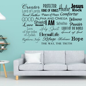 Names Of God Decal Quote And He Shall Be Called I AM Sign Gods Name Sign God Sign Bible Verse Word Of God Scripture Decal Gift image 6