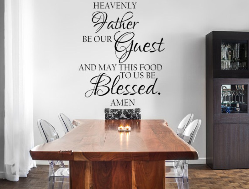 Blessed Decal Vinyl Wall Dining Room Decor Sign Faith Home