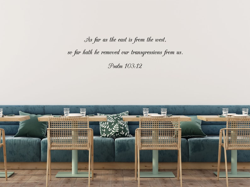 Psalm 10312 KJV Bible Verse Wall Decal as Far as the East Etsy