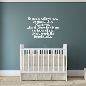 A Mother's Love Wall Decal Nursery Wall Decal Quote Baby Wall Art Nursery Wall Quotes Baby Strength of My Love Nursery Wall Gift image 1