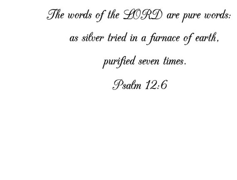 Bible Wall Art Decals for Walls Wall Stickers Psalm 12:6 Bible Verse Wall Decal
