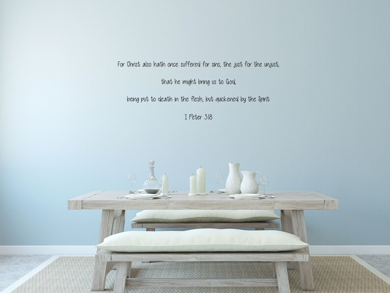 1 Peter 318 Scripture Wall Decals Bible Verse Decals KJV Etsy