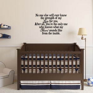 A Mother's Love Wall Decal Nursery Wall Decal Quote Baby Wall Art Nursery Wall Quotes Baby Strength of My Love Nursery Wall Gift image 4