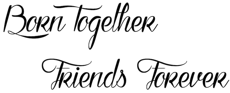 Born Together Friends Forever Vinyl Wall Decal Twins Wall - Etsy