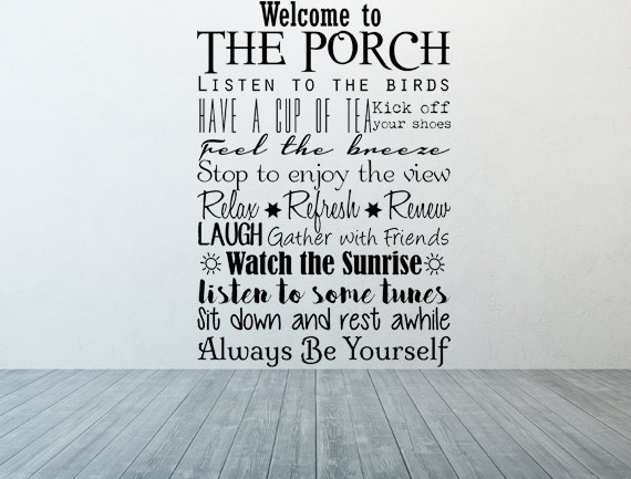 Welcome To The Porch Vinyl Wall Decal Porch Rules Decal Etsy