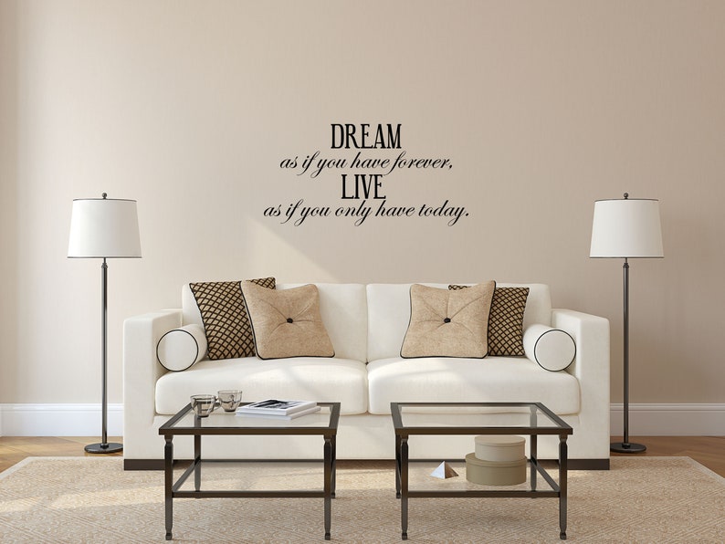 DREAM Vinyl Wall Decal Dream as If Wall Quote Living Room Etsy