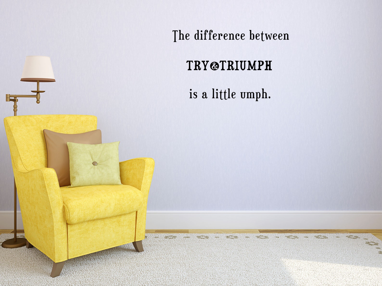 The Difference Between Try & Triumph Decal Motivational Wall - Etsy