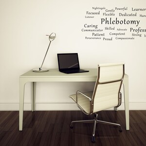 Phlebotomy Wall Decal - Phlebotomy Sticker - Word Cloud Decal Craft - Vinyl Wall Art Lettering  Sign - Hospital Gift - Wall Words Quote